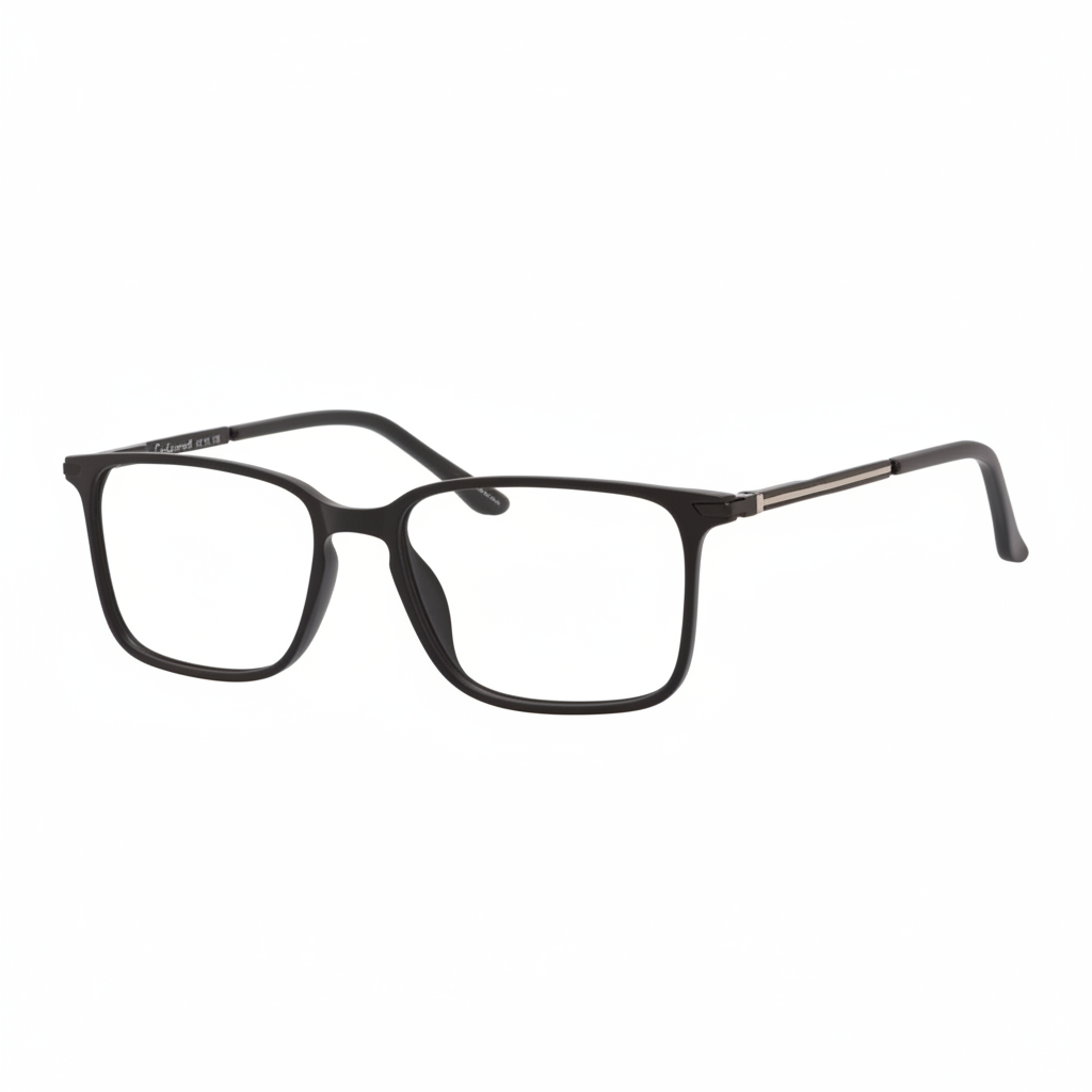 Matte Black Eyeglasses Square