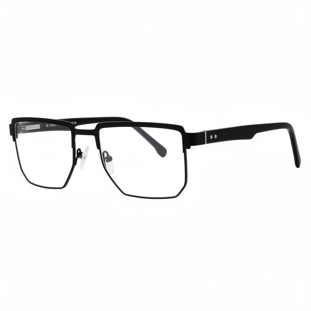 Matte black full-rim eyeglasses 1:1