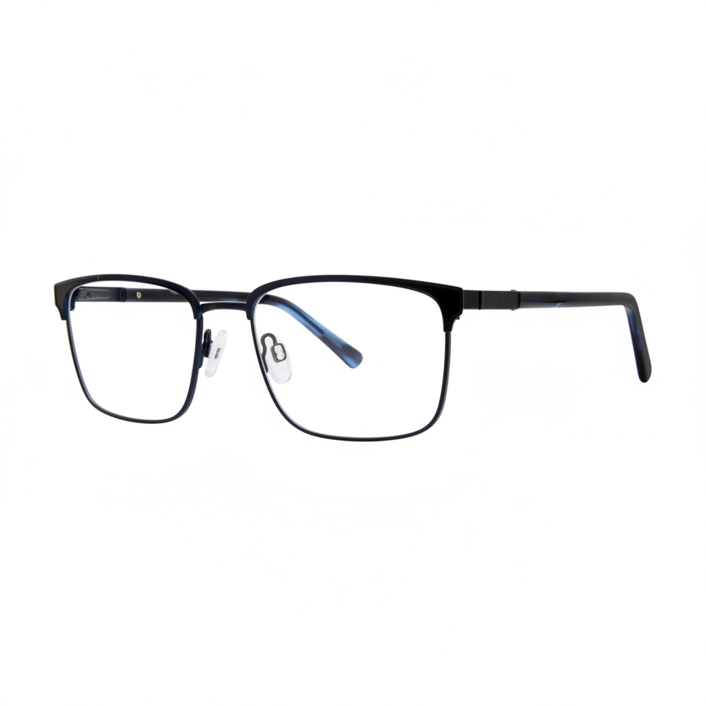 Matte Black Full-Rim Rectangular Eyeglasses 1:1