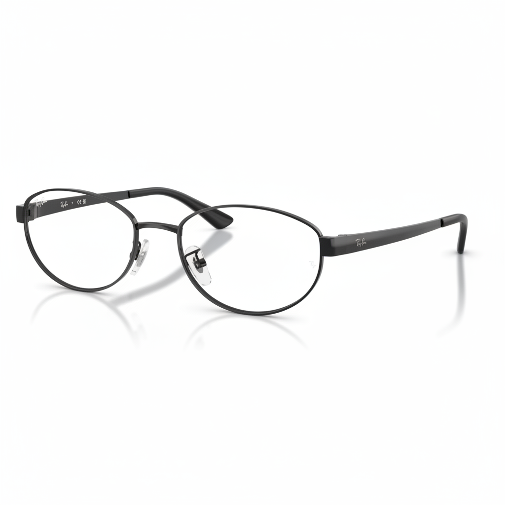 Matte Black Oval Eyeglasses 1:1