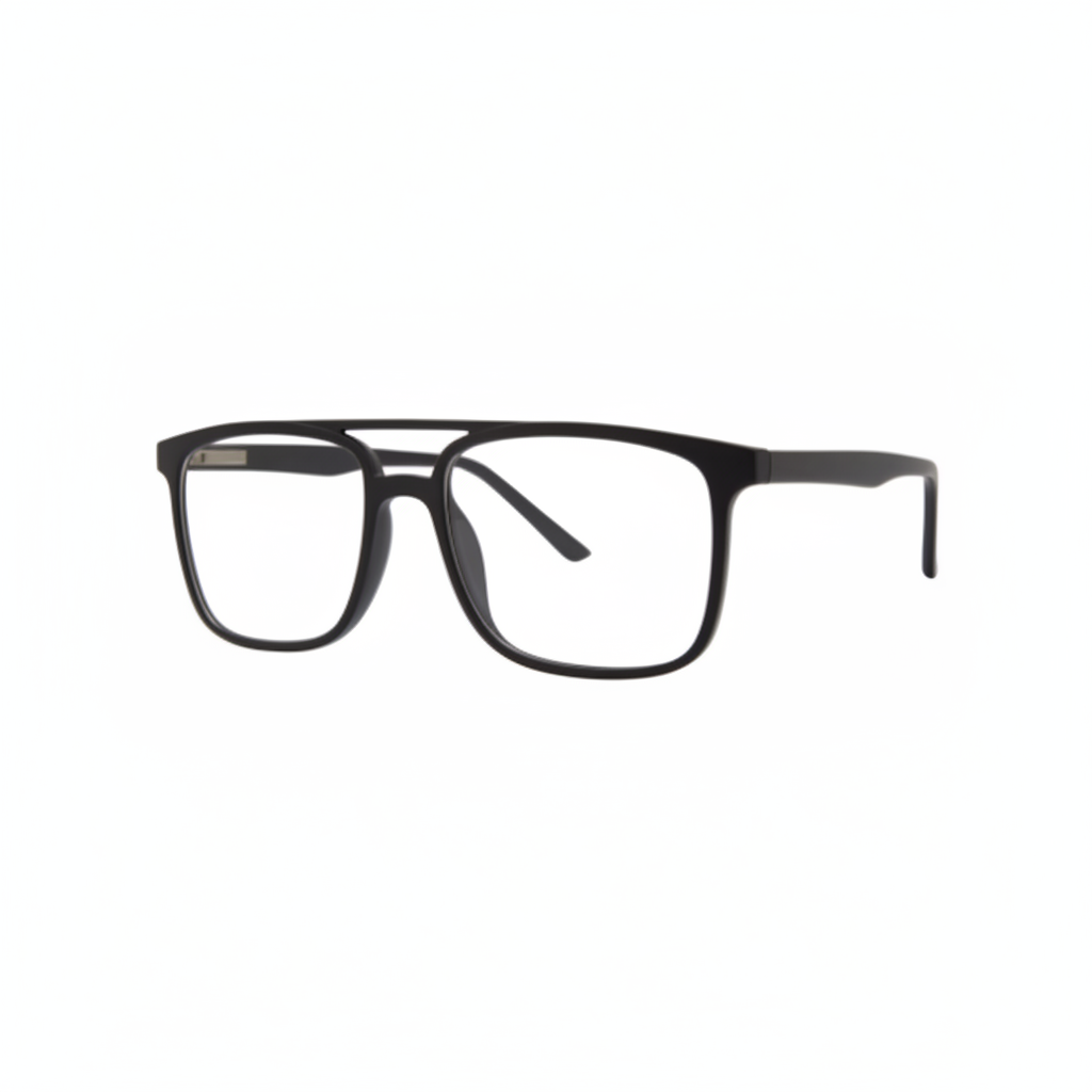 Matte Black Rectangular Aviator Frame 1:1