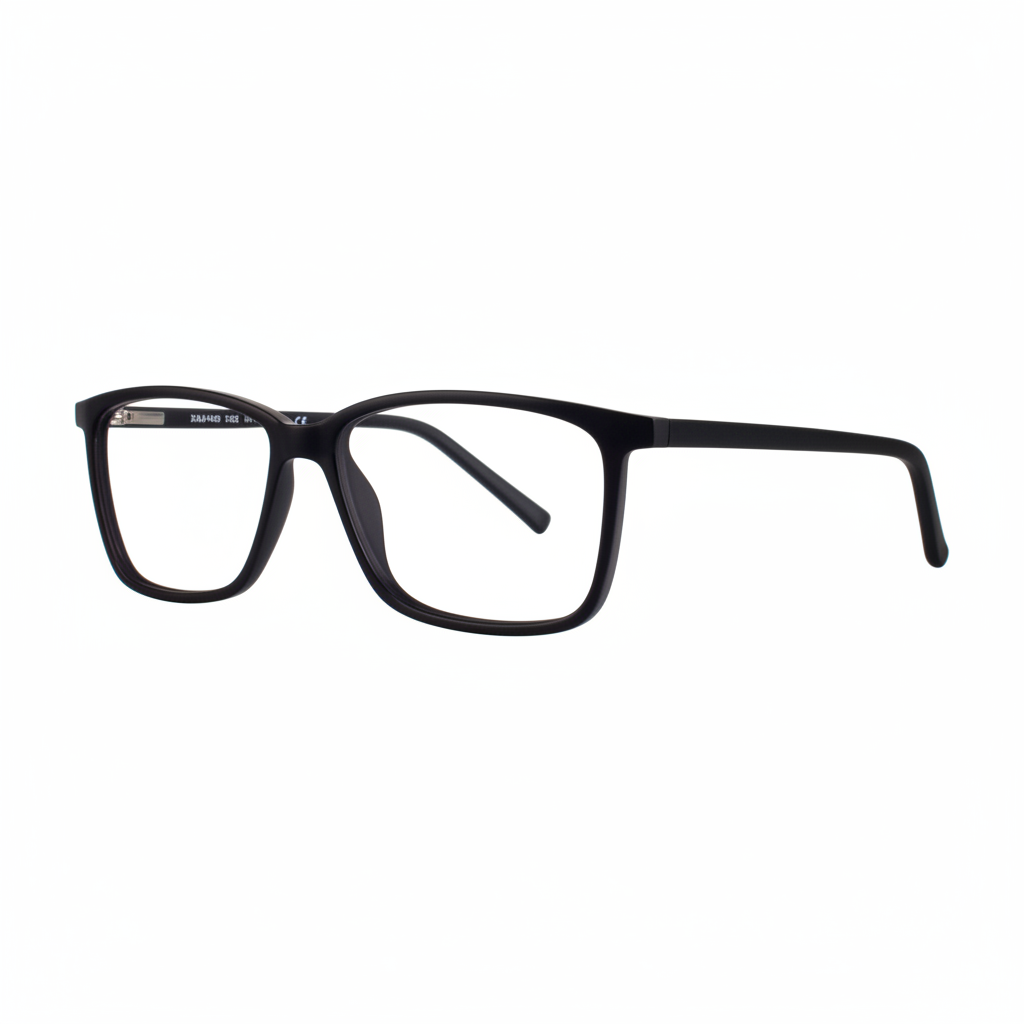 Matte Black Rectangular Eyeglasses 1:1