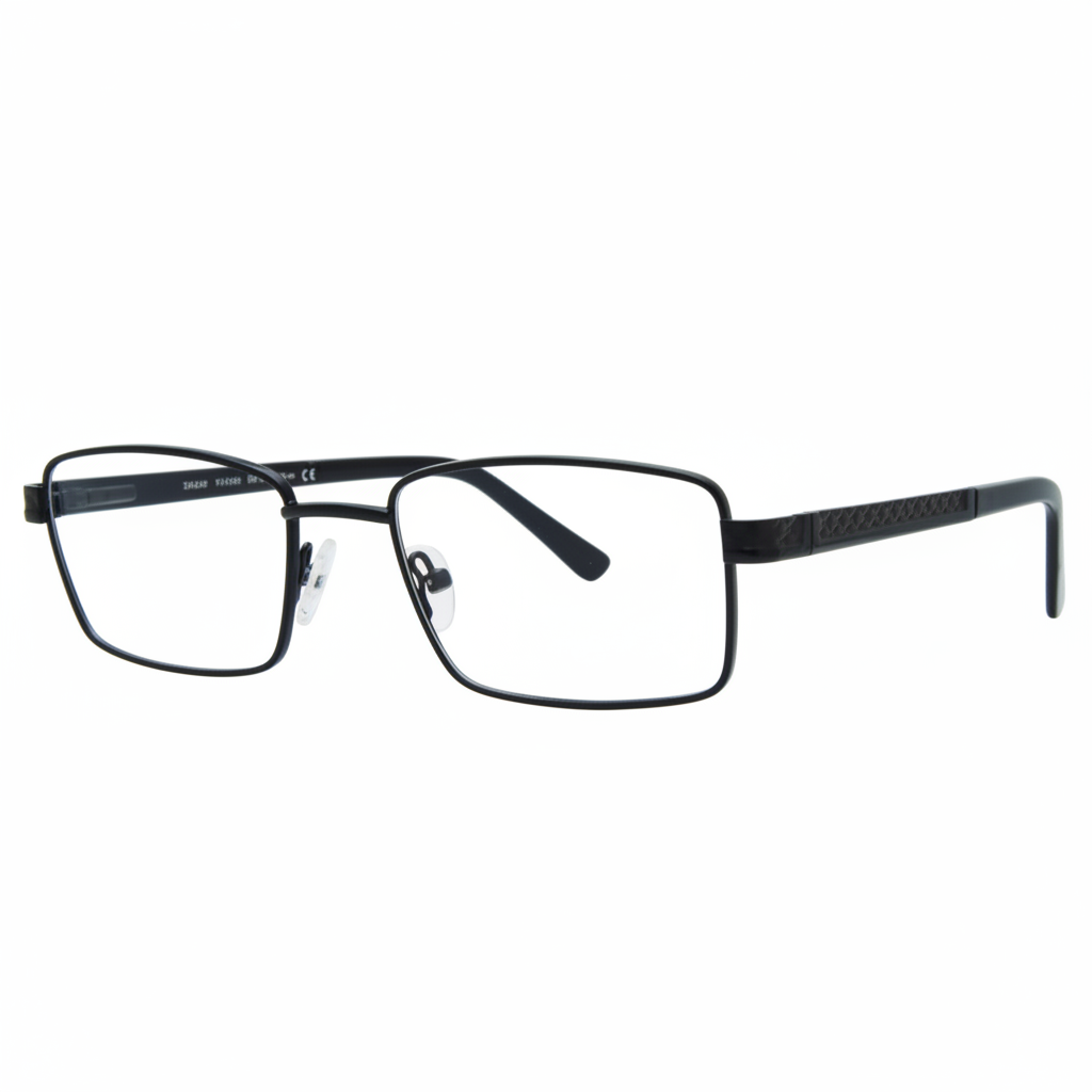 Matte Black Rectangular Eyeglasses 1:1