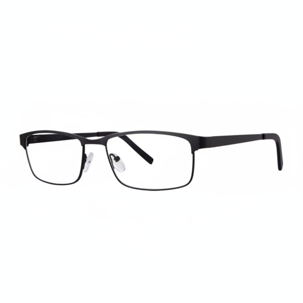 Matte Black Rectangular Eyeglasses 1:1