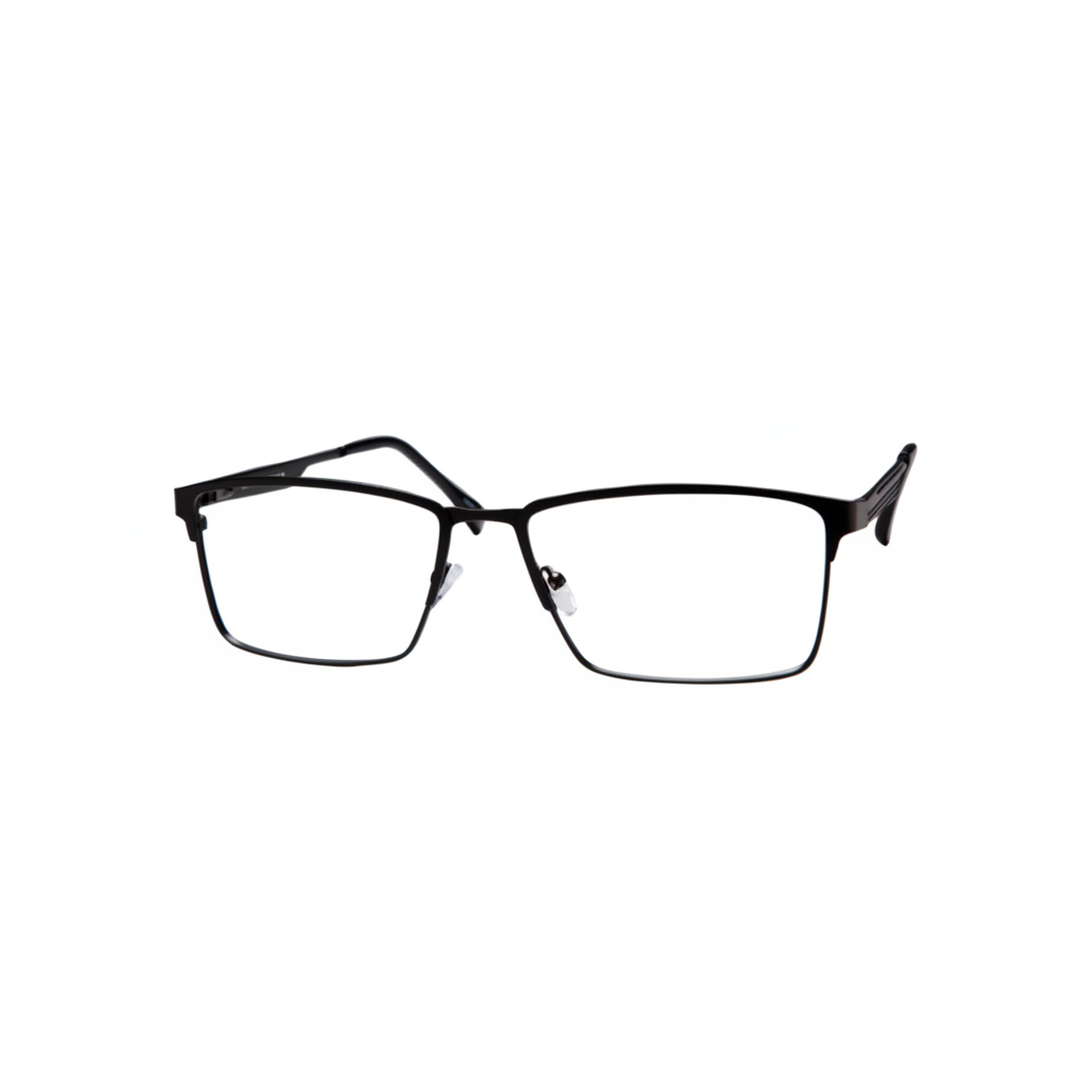 Matte Black Rectangular Eyeglasses 1:1