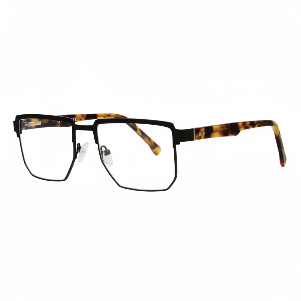 Matte black tortoiseshell eyeglasses 1:1