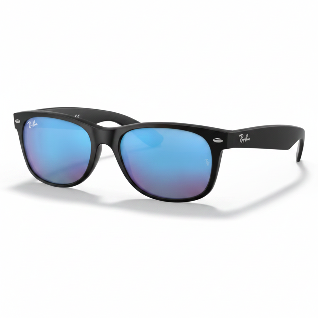Matte Black Wayfarer Blue Mirror Sunglasses 1:1