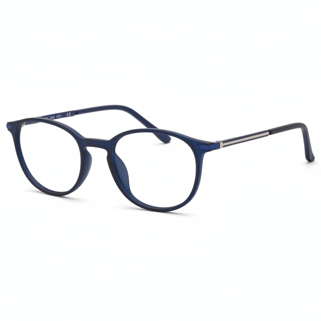 Navy Blue Round Eyeglasses 1:1