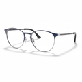 Navy & Silver Round Metal Eyeglasses 1:1