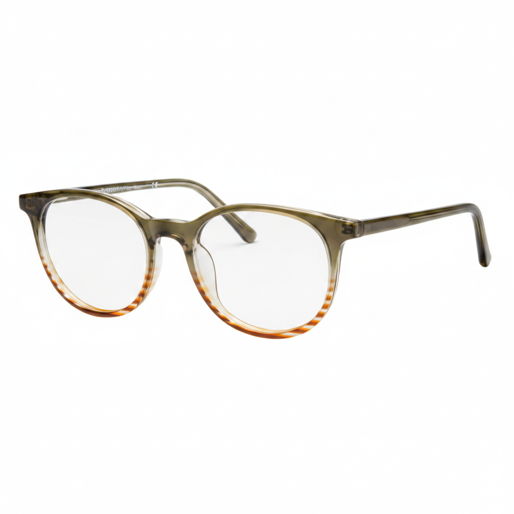 Olive Green Orange Gradient Eyeglasses – 1:1 Product Image