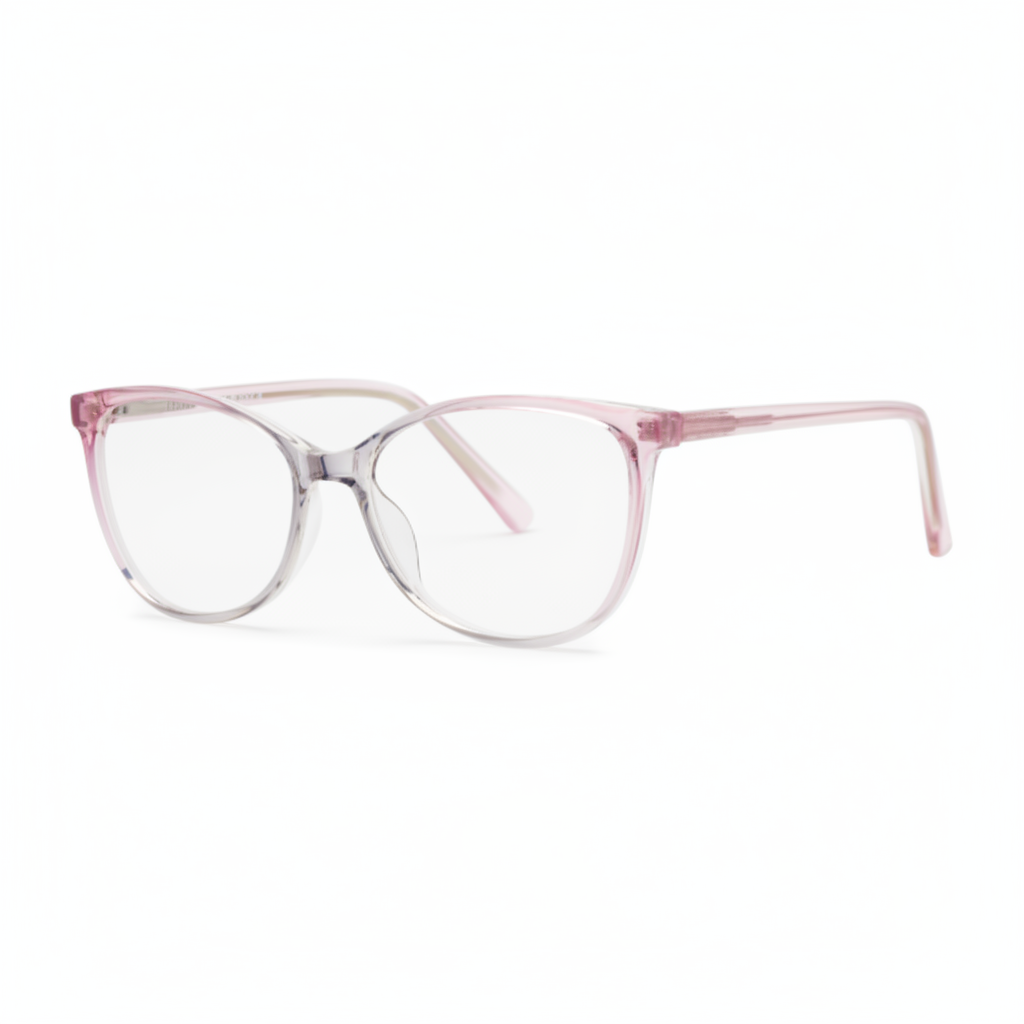Pink Crystal Gradient Cat-Eye Eyeglasses