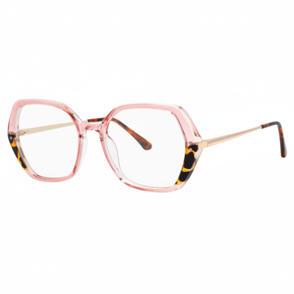 Pink Geometric Eyeglasses 1:1