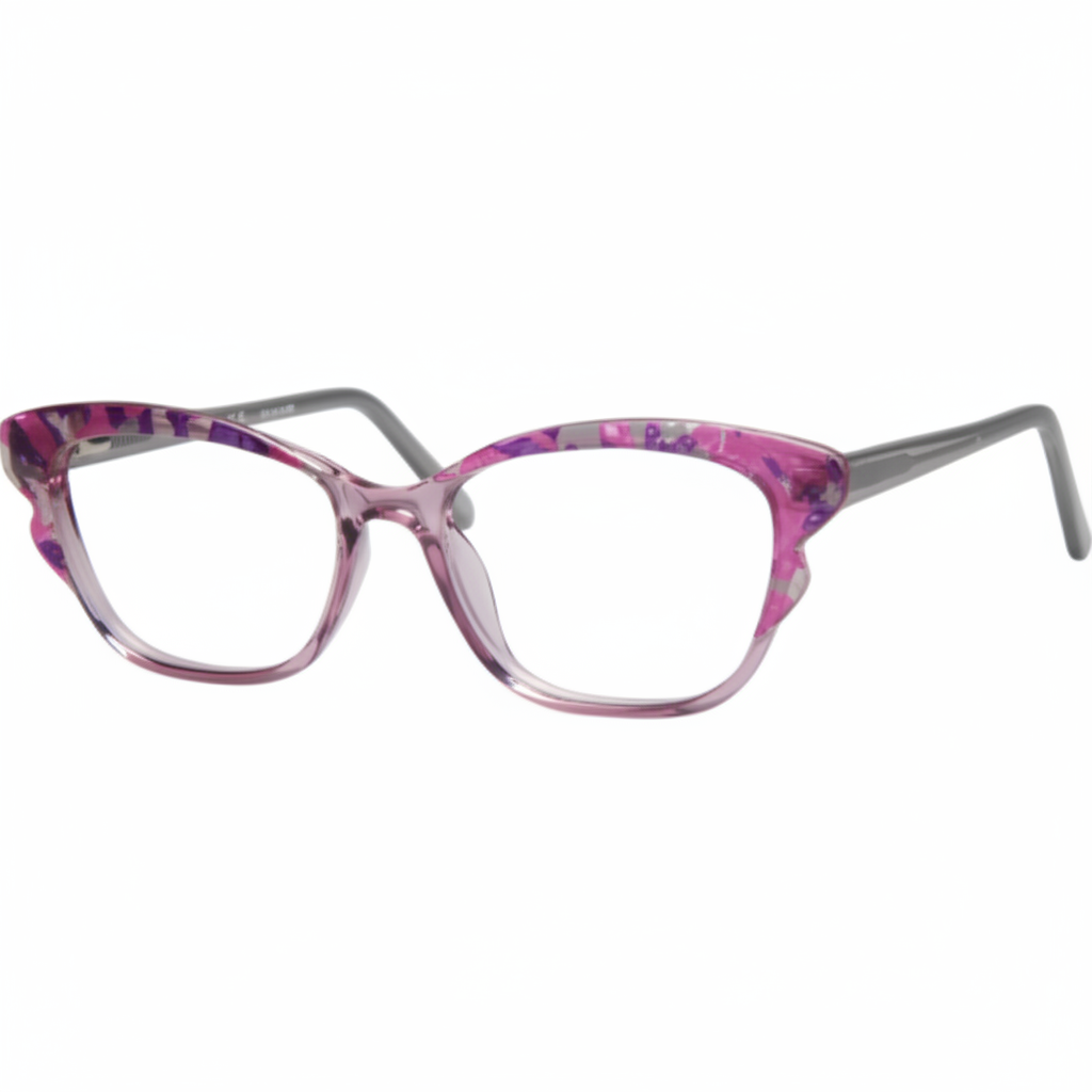 Purple Floral Cat-Eye Glasses 1:1