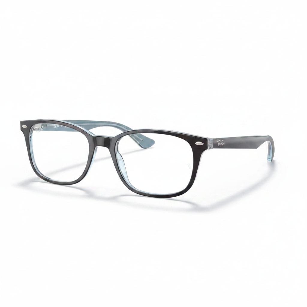 Rectangular Black on Light Blue Eyeglasses 1:1