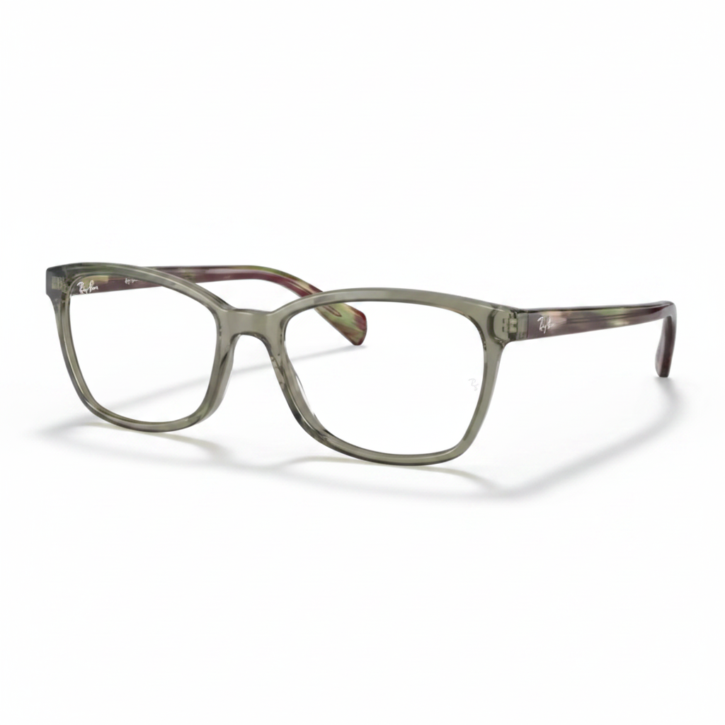 Rectangular Sage Green Eyeglasses 1:1