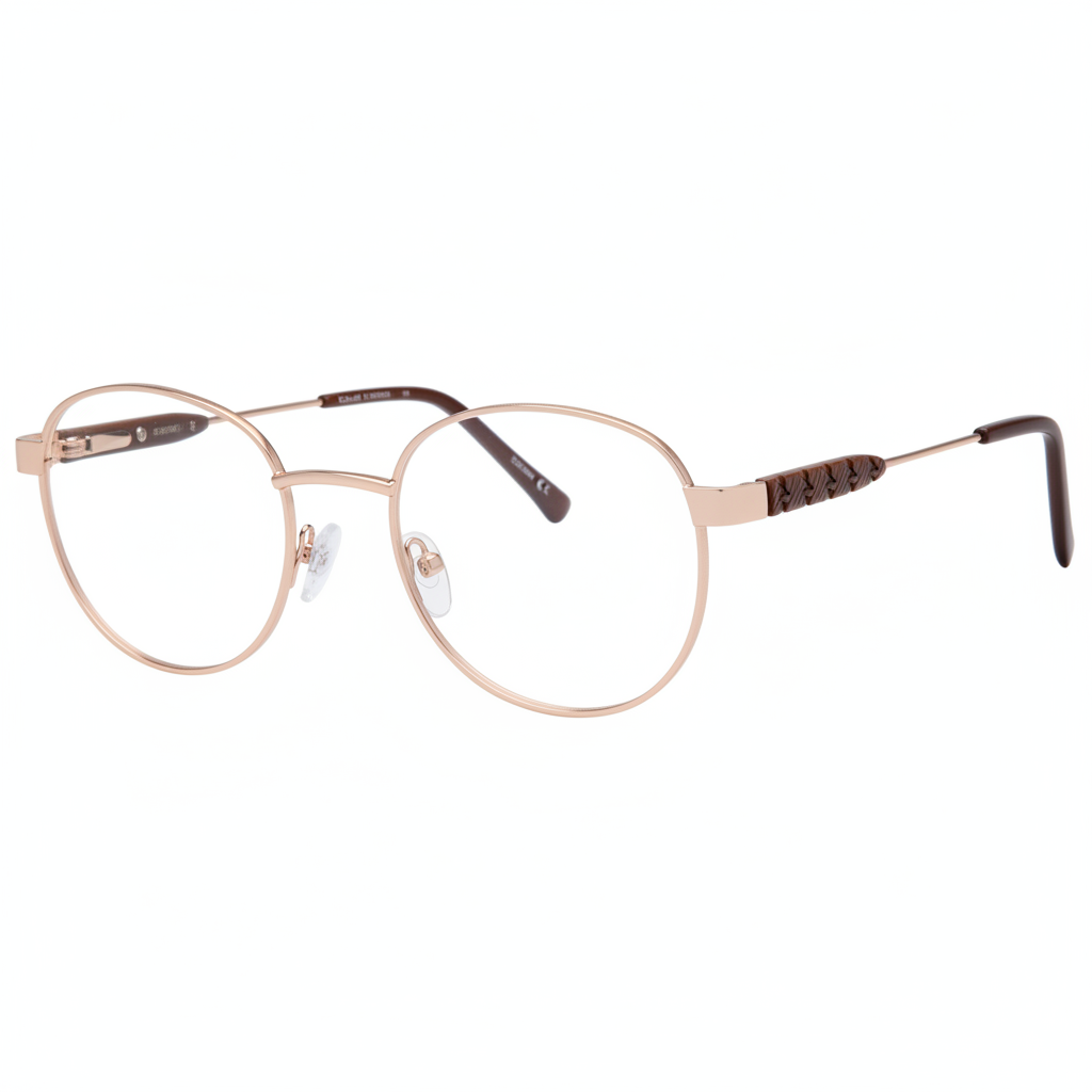 Rose gold round oversized eyeglasses 1:1
