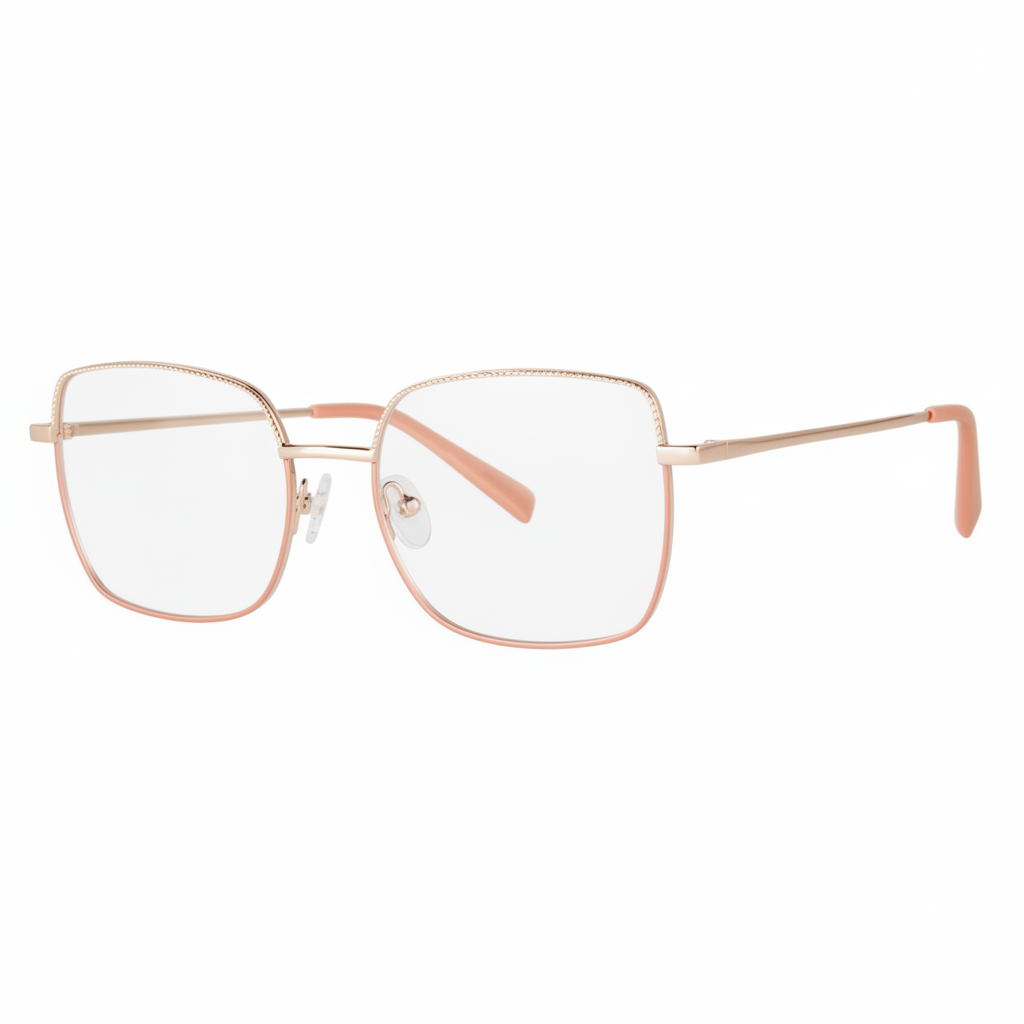 Rose Gold Square Eyeglasses