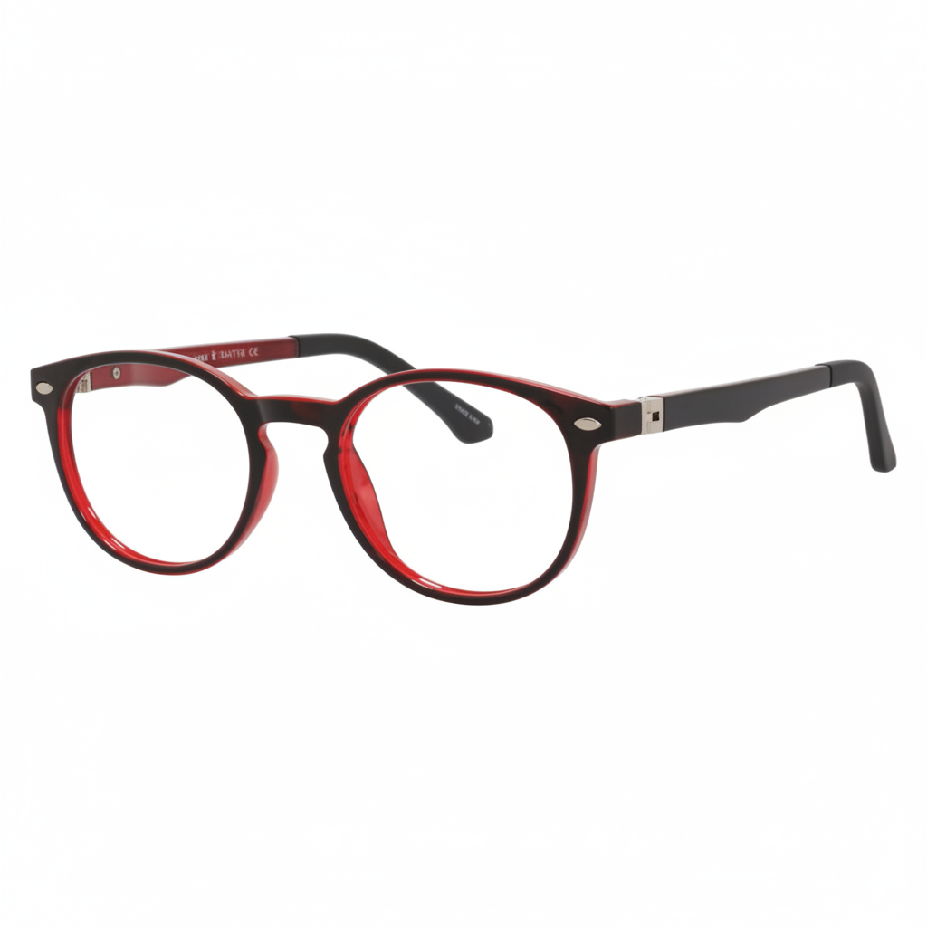Round Red-Black Tortoise Eyeglasses – 1:1 Product Image