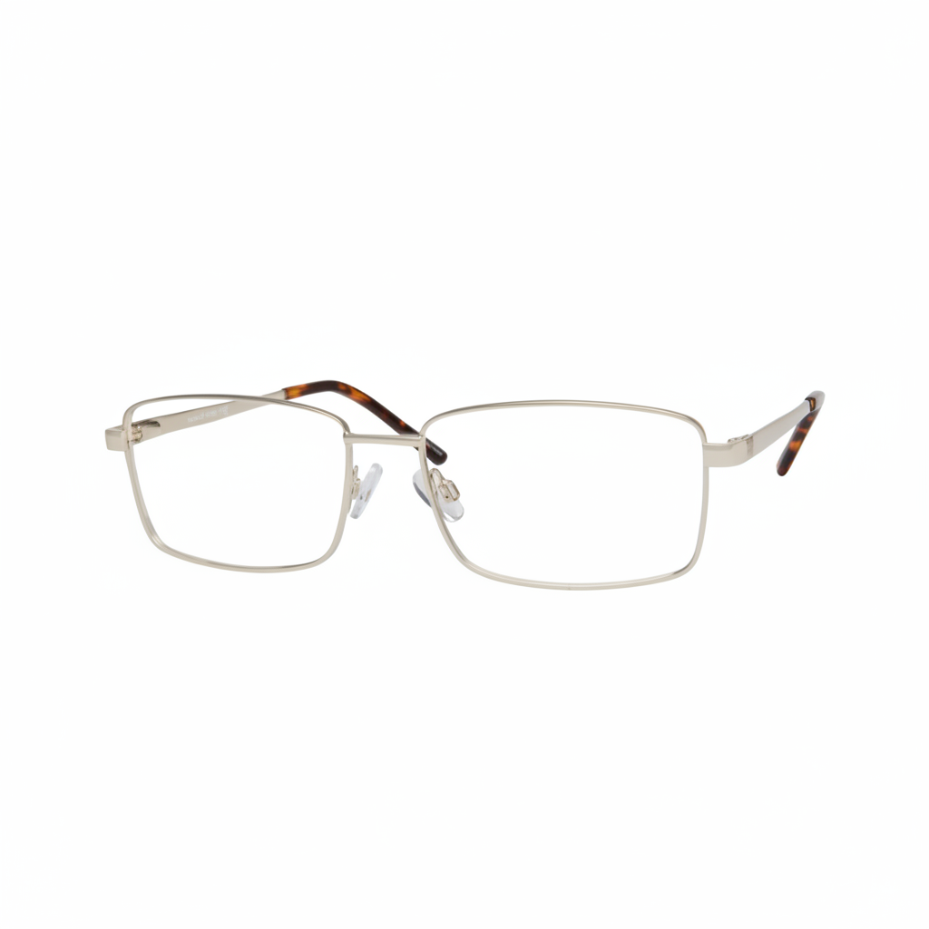 Silver Full-Rim Rectangular Eyeglasses 1:1