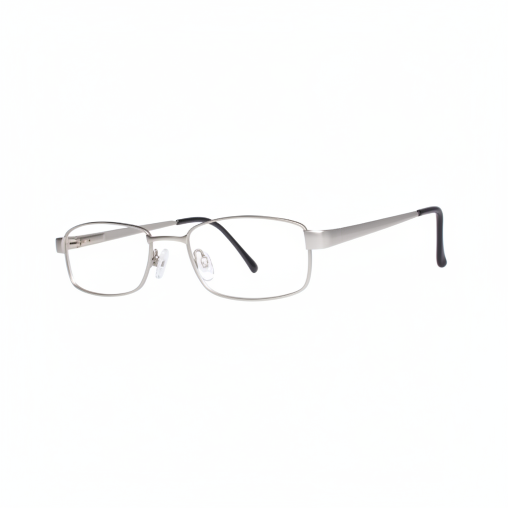 Silver Full-Rim Rectangular Eyeglasses 1:1