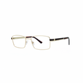 Silver Gold Rectangular Eyeglasses with Tortoise Temples 1:1
