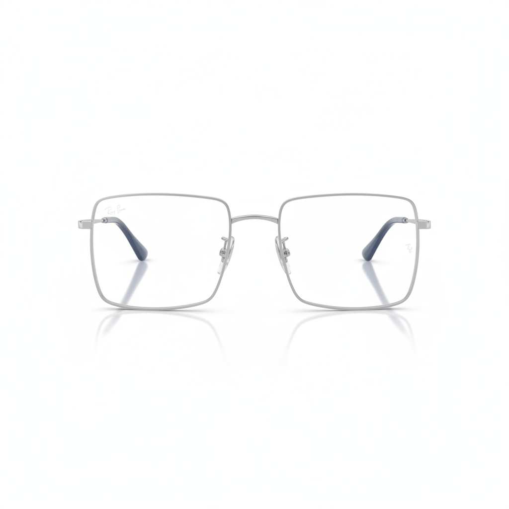 Silver Square Eyeglasses 1:1