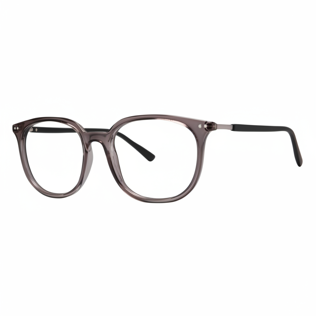 Smoky Gray Round-Square Eyeglass Frames 1:1