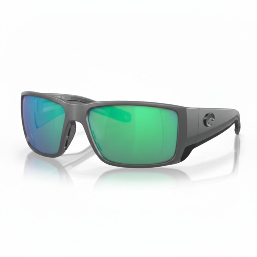 Sport Sunglasses Gray Green Mirror Product Photo