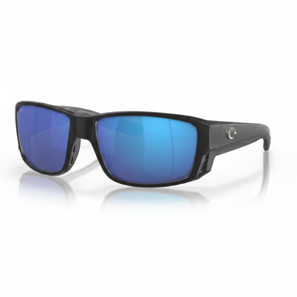 Sunglasses Matte Black Blue Mirror Rectangular Sport 1:1 Product Image