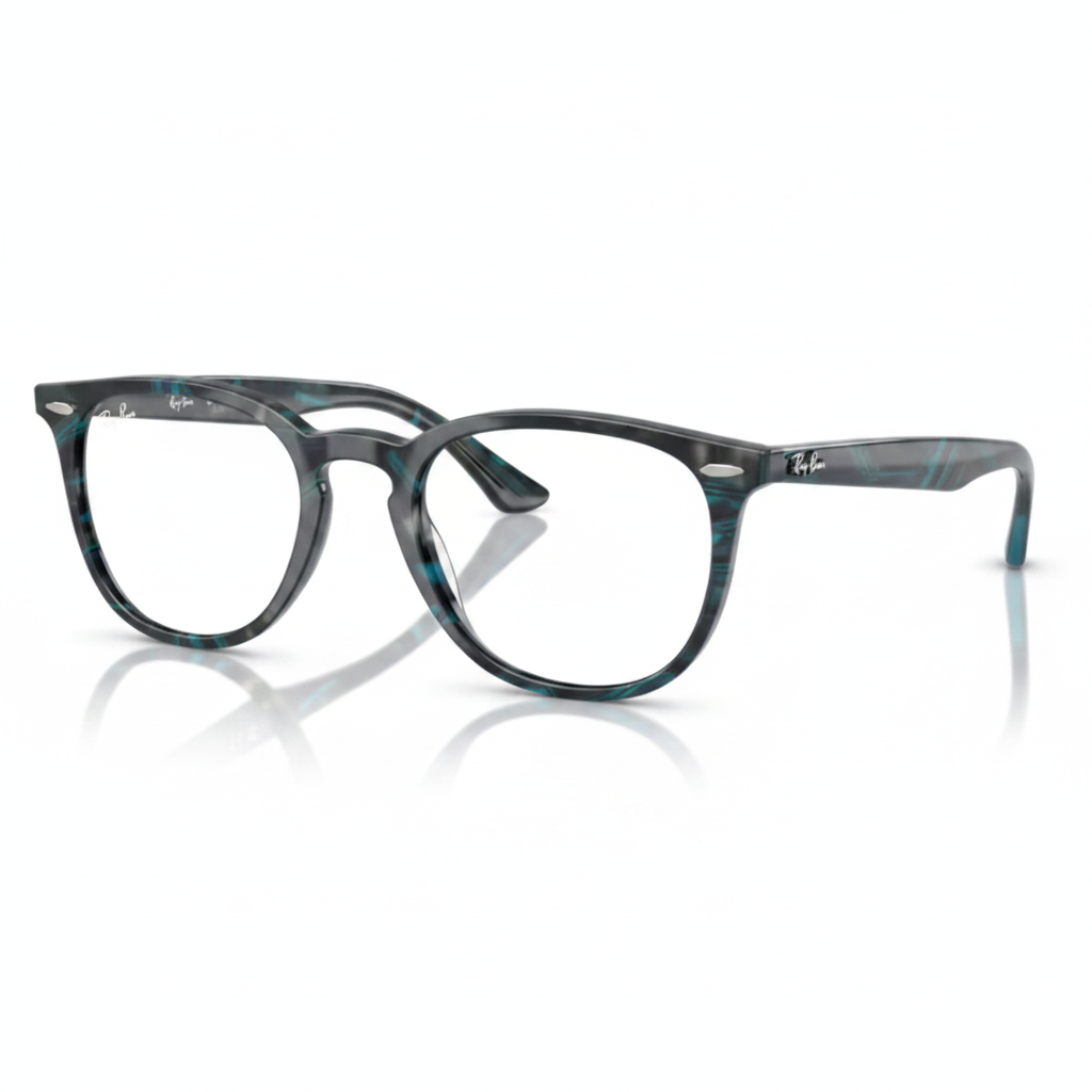 Teal Blue Grey Tortoise Hexagonal Eyeglasses 1:1