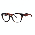 Tortoiseshell and burgundy cat-eye frames – 1:1 square