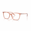 Translucent Peach Square Eyeglasses - 1:1