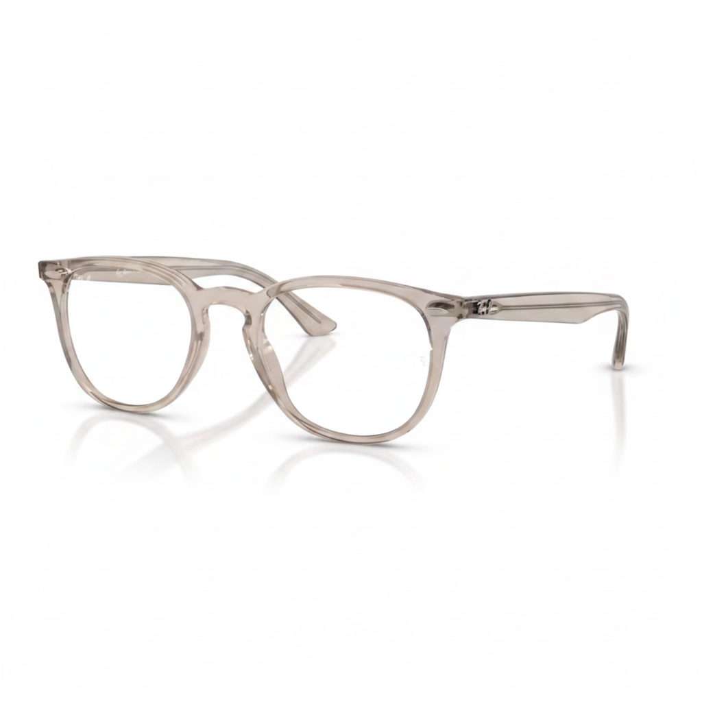 Transparent Light Beige Hexagonal Eyeglasses 1:1