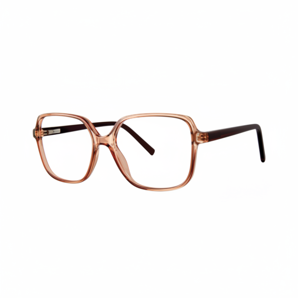 Transparent Pink Square Eyeglasses